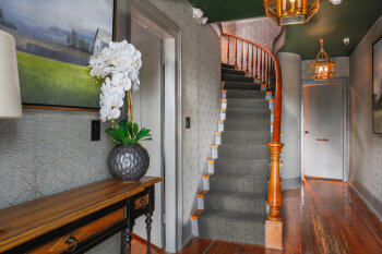 Stairs into Ganson and Humphrey Suites at Farmer's Creekside Tavern & Inn